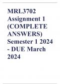 MRL3702 Assignment 1 (COMPLETE ANSWERS) Semester 1 2024 - DUE March 2024