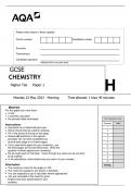  2023 GCSE AQA HIGH TRIPLE SCIENCE CHEMISTRY PAPER 1 QP