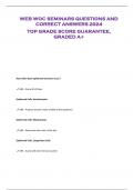 WEB WOC SEMINARS QUESTIONS AND  CORRECT ANSWERS 2024  TOP GRADE SCORE GUARANTEE,  GRADED A+