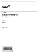 MAY 2023 GCSE AQA HIGHER TRIPLE SCIENCE CHEMISTRY PAPER 2 mark scheme