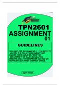 TPN2601 ASSIGNMENT 01 2024 GUIDELINES ON TEACHING AND LEARNING IN A SCHOOL.