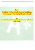 Test Bank For Psychiatric Nursing 7th Edition Contemporary Practice by Mary Ann Boyd; Rebecca Luebbert/ Complete Guide/A+/ Due on 12th March 2024