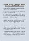 ALF Florida Core Training Top Predicted  Questions and CORRECT Answers