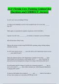ALF Florida Core Training Updated Key  Questions and CORRECT Answers