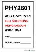 PHY2601 ASSIGNMENT 1 FULL SOLUTIONS 2024 UNISA CLASSICAL MECHANICS