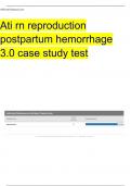 Ati rn reproduction postpartum hemorrhage 3.0 case study test 2024 Rated A+