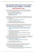 2023-2024 HESI PEDIATRIC EXAM WITH  QUESTION AND CORRECT ANSWERS