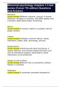 Abnormal psychology chapters 1-3 test review &lpar;Comer 7th edition&rpar; Questions And Answers 