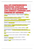 2024 ATI COMPREHENSIVE PREDICTOR COMPLETE ACTUAL EXAM QUESTIONS AND CORRECT ANSWERS 100&percnt; VERIFIED BY EXPERTS