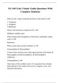 NU-545 Unit 2 Study Guide Questions With Complete Solutions