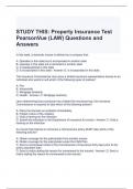 STUDY THIS Property Insurance Test PearsonVue (LAW) Questions and Answers