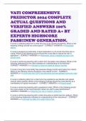 VATI COMPREHENSIVE PREDICTOR 2024 COMPLETE ACTUAL QUESTIONS AND VERIFIED ANSWERS 100&percnt; GRADED AND RATED A&plus; BY EXPERTS HIGHSCORE PASS&excl;&excl;&excl;NEW GENERATION&period;