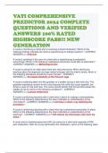 VATI COMPREHENSIVE PREDICTOR 2024 COMPLETE QUESTIONS AND VERIFIED ANSWERS 100&percnt; RATED HIGHSCORE PASS&excl;&excl;&excl; NEW GENERATION 
