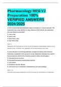 BEST REVIEW Pharmacology HESI V2 Preparation 100&percnt;  VERIFIED ANSWERS  2024&sol;2025