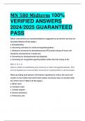 BEST REVIEW MN 580 Midterm 100%  VERIFIED ANSWERS  2024/2025 GUARANTEED  PASS