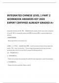 INTEGRATED CHINESE LEVEL 1 PART 2  WORKBOOK ANSWERS KEY 2024  EXPERT CERTIFIED ALREADY GRADED A+   