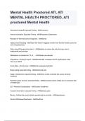 Mental Health Proctored ATI, ATI MENTAL HEALTH PROCTORED, ATI proctored Mental Health 2024/2025 guaranteed pass