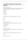Lead Paint Abatement Supervisor Review  Questions And Answers Already Graded A&plus;