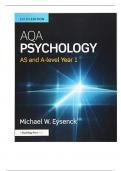 Test Bank For AQA Psychology AS and A level Year 1, 6th Edition By Michael Eysenck