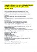 WGU 214&period; FINANCIAL MANAGEMENT PVCC&period; Pre-Assessment&comma; With Complete Verified Solution&comma; 2024&period;