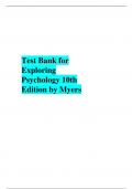 Test Bank for Exploring Psychology 10th Edition by Myers