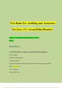 Test Bank For Auditing and Assurance Services, 17e (Arens/Elder/Beasley)