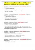 ATI Pharmacology Proctored Exam &ndash; 2023 questions and answers all answers 100&percnt; correctly verified 