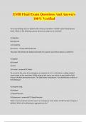 EMR Final Exam Questions And Answers 100&percnt; Verified
