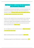 NE Real Estate License Act Questions  and Answers Rated A&plus;