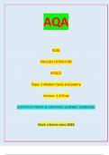 AQA GCSE ENGLISH LITERATURE 8702/2 Paper 2 Modern texts and poetry Version: 1.0 FinalQUESTION PAPER & MARKING SCHEME/ [MERGED] Marking scheme June 2023