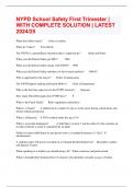 NYPD School Safety First Trimester &vert; WITH COMPLETE SOLUTION &vert; LATEST 2024&sol;25