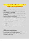 Laser and Light-Based Hair Removal Physics Exam With Complete Solutions