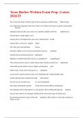 Texas Barber Written Exam Prep &vert; Latest 2024&sol;25