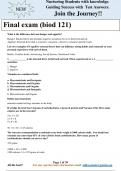 BIOD 121: Nutrition Questions /Final exam questions  latest Updated A  Guide Solution