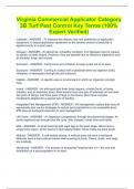 Virginia Commercial Applicator Category 3B Turf Pest Control Key Terms (100% Expert Verified)