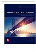 Test Bank For Managerial Accounting Creating Value in a Dynamic Business Environment, 12th Edition By Ronald Hilton, David Platt