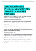 ATI Comprehensive Predictor with NGN 100&percnt;  VERIFIED ANSWERS  2024&sol;2025