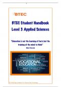 BTEC Student Handbook Level 3 Applied Sciences 
