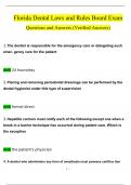 FLORIDA DENTAL LAWS AND RULES EXAM STUDY SET LATEST BUNDLE PACK SOLUTION &lpar;VERIFIED&rpar;