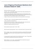 Law of Agency-Final Exam Qestions And Answers Rated A&plus; 2024&period;
