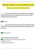 Florida Dental Laws and Rules Exam Questions and Answers &lpar;2024 &sol; 2025&rpar; &lpar;Verified Answers&rpar;