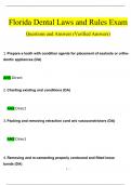 Florida Dental Laws and Rules Exam Questions and Answers &lpar;2024 &sol; 2025&rpar; &lpar;Verified Answers&rpar;