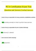 PCA Certification Exam Questions and Answers (2024 / 2025) (Verified Answers)