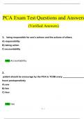 PCA Exam Test Questions and Answers (2024 / 2025) (Verified Answers) 