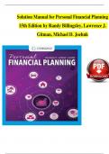 Solution Manual for Personal Financial Planning 15th Edition by Randy Billingsley&comma; Lawrence J&period; Gitman&comma; Michael D&period; Joehnk