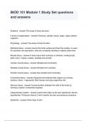 BIOD 151 Module 1 Study Set questions and answers
