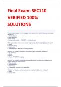 Final Exam: SEC110 VERIFIED 100%  SOLUTIONS