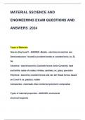 MATERIAL SSCIENCE AND  ENGINEERING EXAM QUESTIONS AND  ANSWERS &period;2024