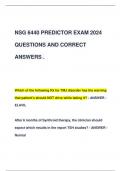 NSG 6440 PREDICTOR EXAM 2024  QUESTIONS AND CORRECT  ANSWERS &period;