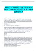 AAPC CPC FINAL EXAM 2023-2024  REAL EXAM WITH QUESTIONS AND  CORRECT A A 46-year-old female had a previous biopsy that indicated positive malignant margins anteriorly on the right side of her neck&period; A 0&period;5 cm margin was drawn out and a 15 blade scalpel was 